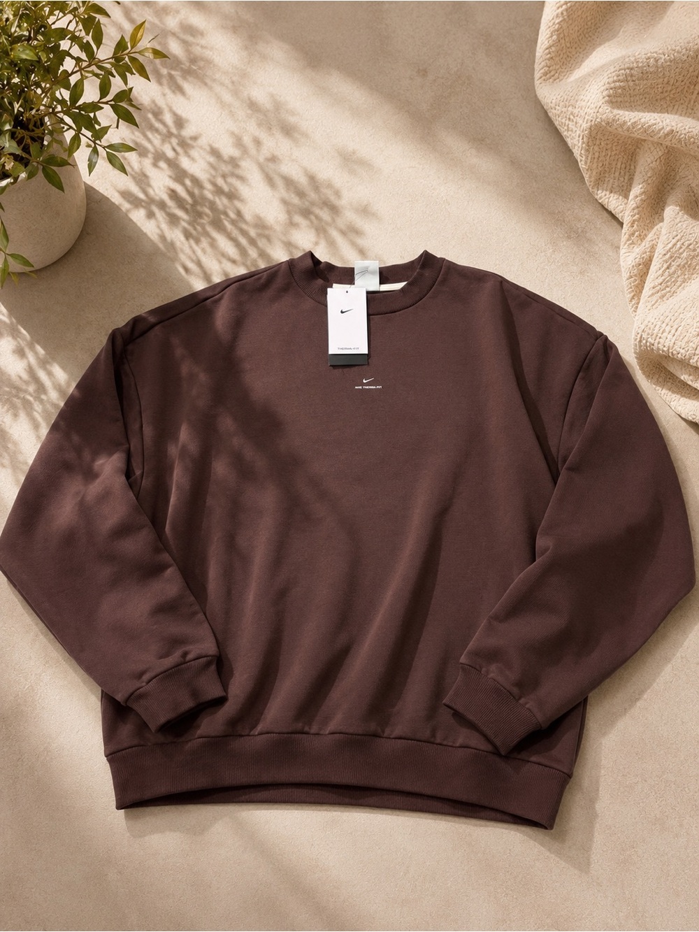 Nike Standard Issue Therma-FIT Basketball Crewneck Sweatshirt Brown Size XL NEW